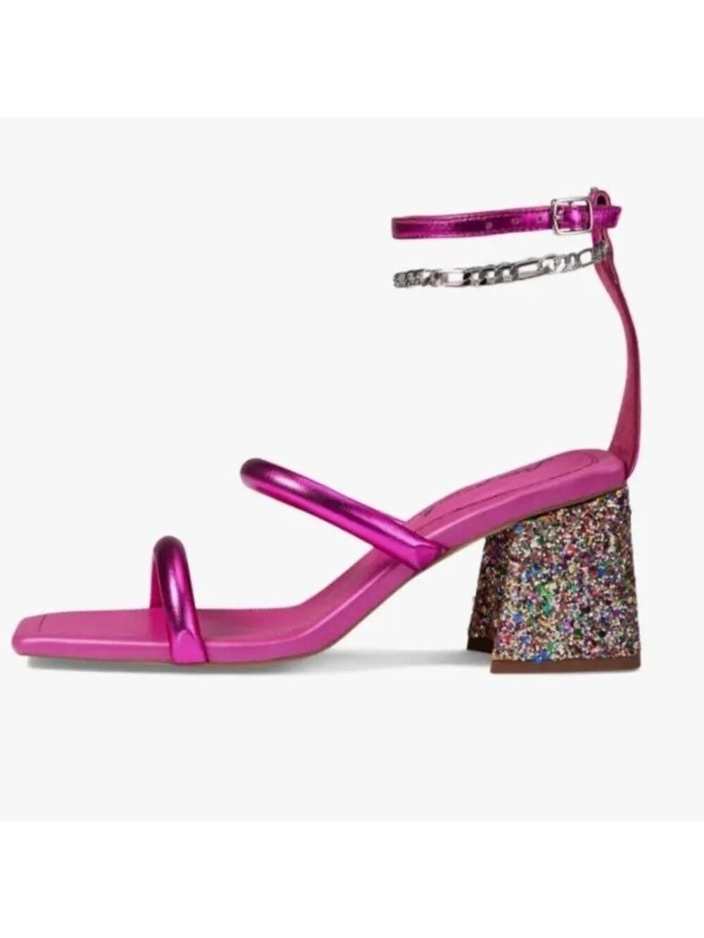 FREE PEOPLE Women’s Parker Chain Heel Magenta Metallic Size EU 36 US 6 New